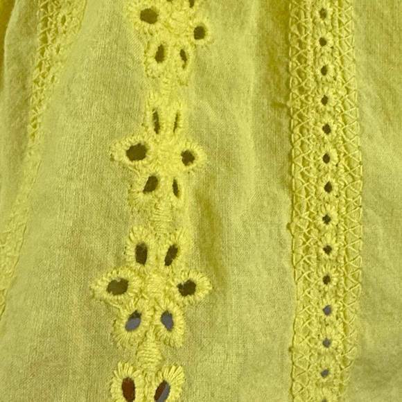DRAPER JAMES Yellow Cotton Eyelet Button Front Sleeveless Mini Dress SKU0148 - Picture 6 of 10
